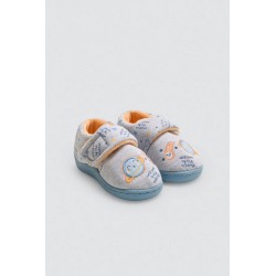 Pantufa com Velcro Planeta