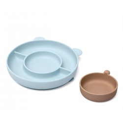 Prato de Silicone Azul com...