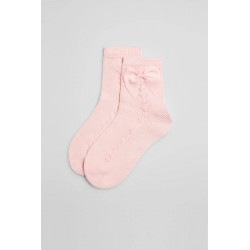 Meias Curtas com Laço Rosa